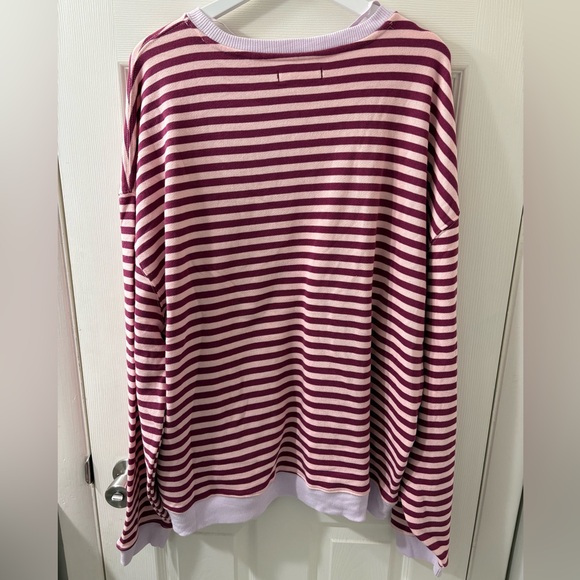 We The Free NWOT Free People Classic Striped Oversized Crewneck Sz XL PTP 29” - Picture 8 of 12